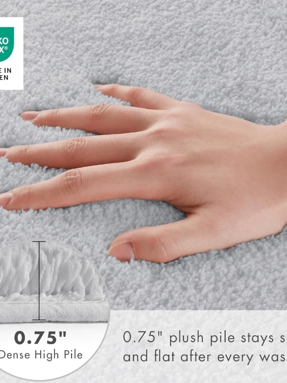 Madison Park Gray Signature Marshmallow Bath Rug | 24